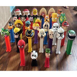 Vintage‎ PEZ Dispensers Lot of 30 Disney, Looney Tunes, Marvel, Star Wars, More!